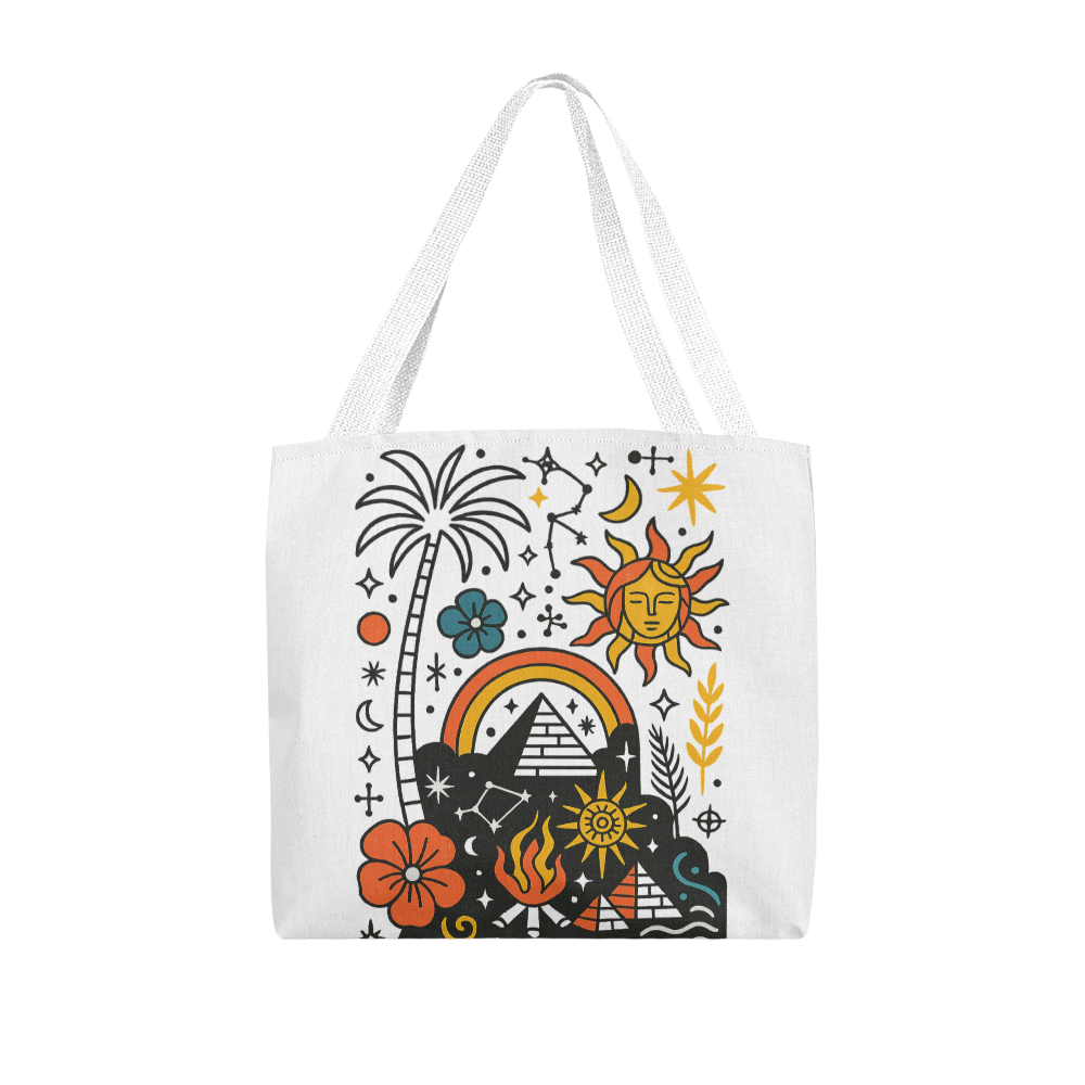 Pyramid and Stars Tote Bag