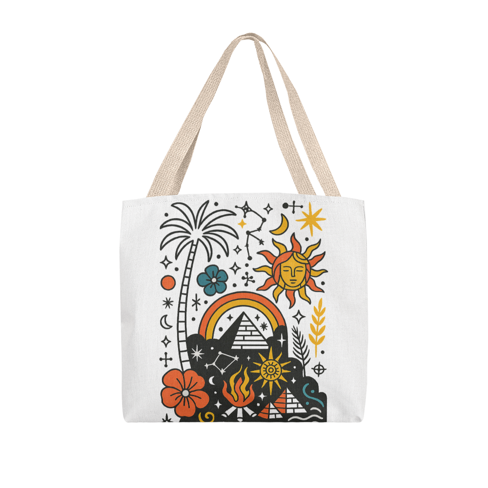 Pyramid and Stars Tote Bag